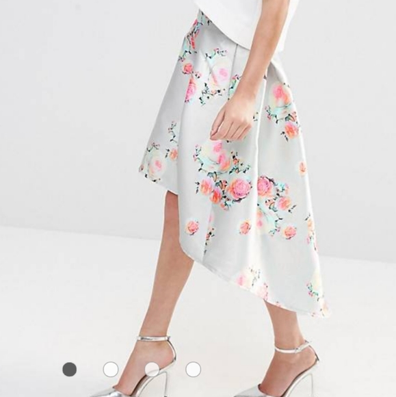 Chi Chi London Floral Hi-Low Skirt - Picture 3 of 8